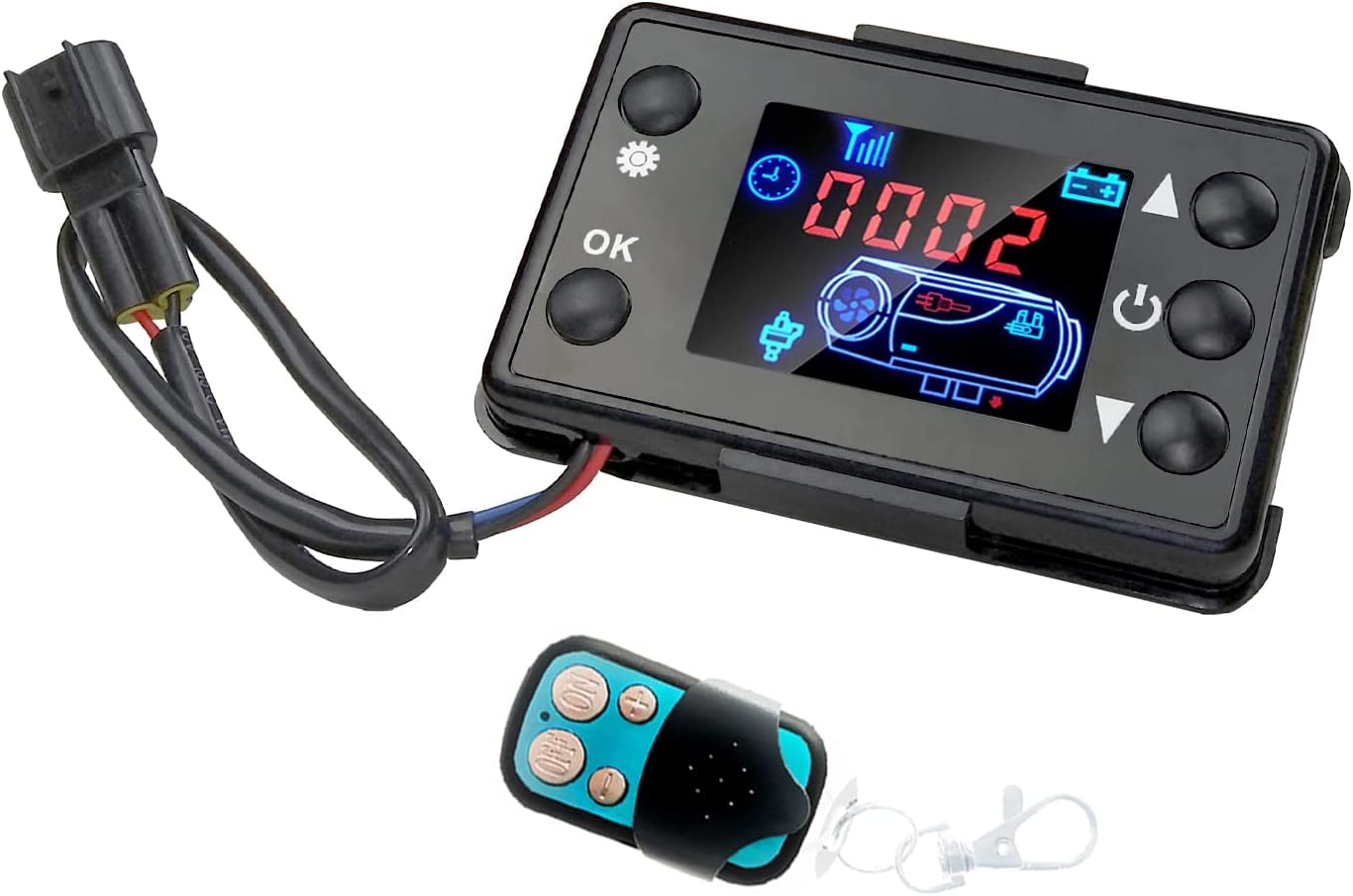 Incalzitor diesel portabil 8kw alimentare 12 24 220V afisaj digital si telecomanda camuflaj