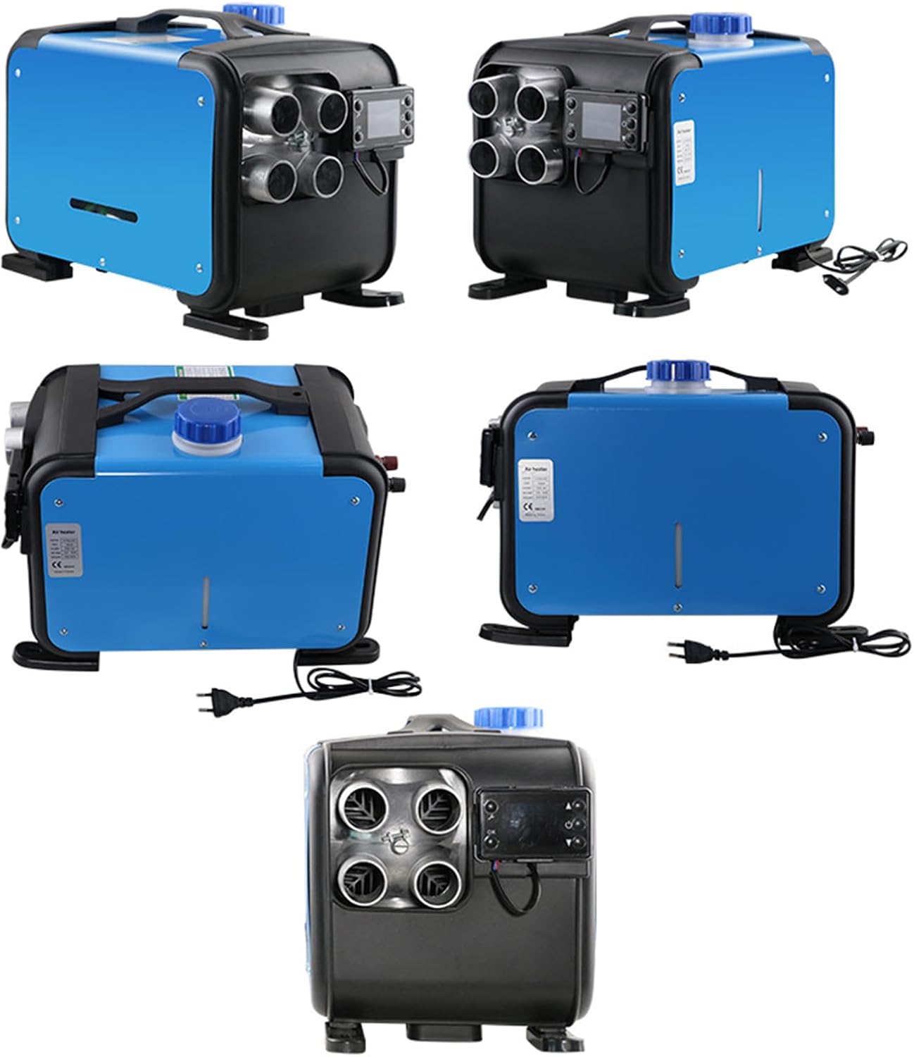 Incalzitor diesel portabil 8kw alimentare 12 24 220V albastru carcasa aluminiu