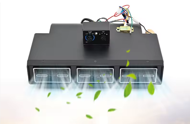 Evaporator universal 5.5kw 12V cu panou comanda ventilatie si termostat electronic