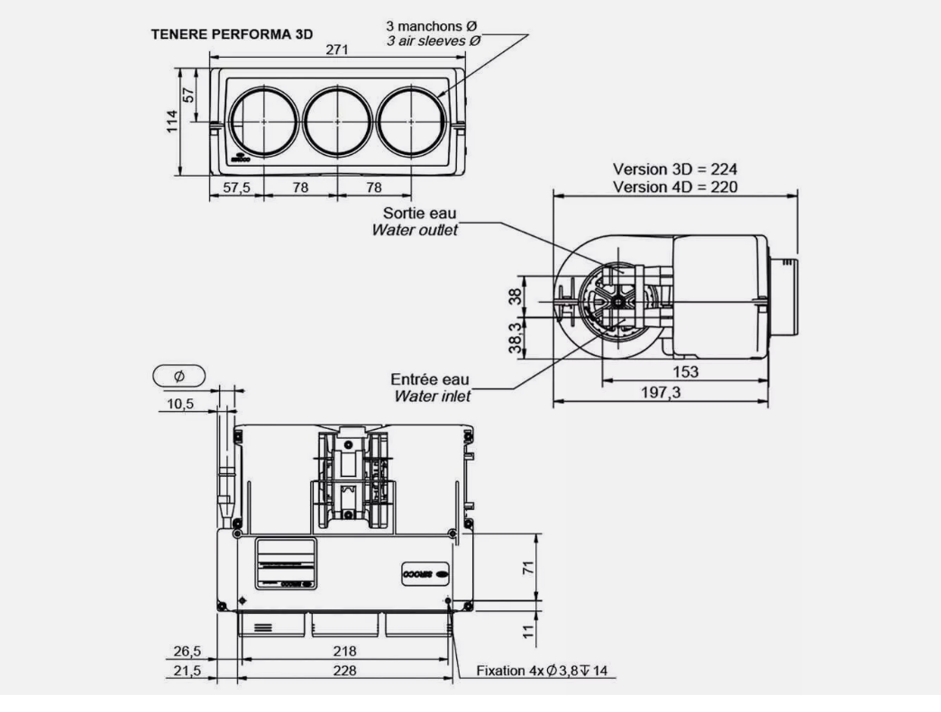 Aeroterma Kalori Tenere Performance 3D 6kw 24V