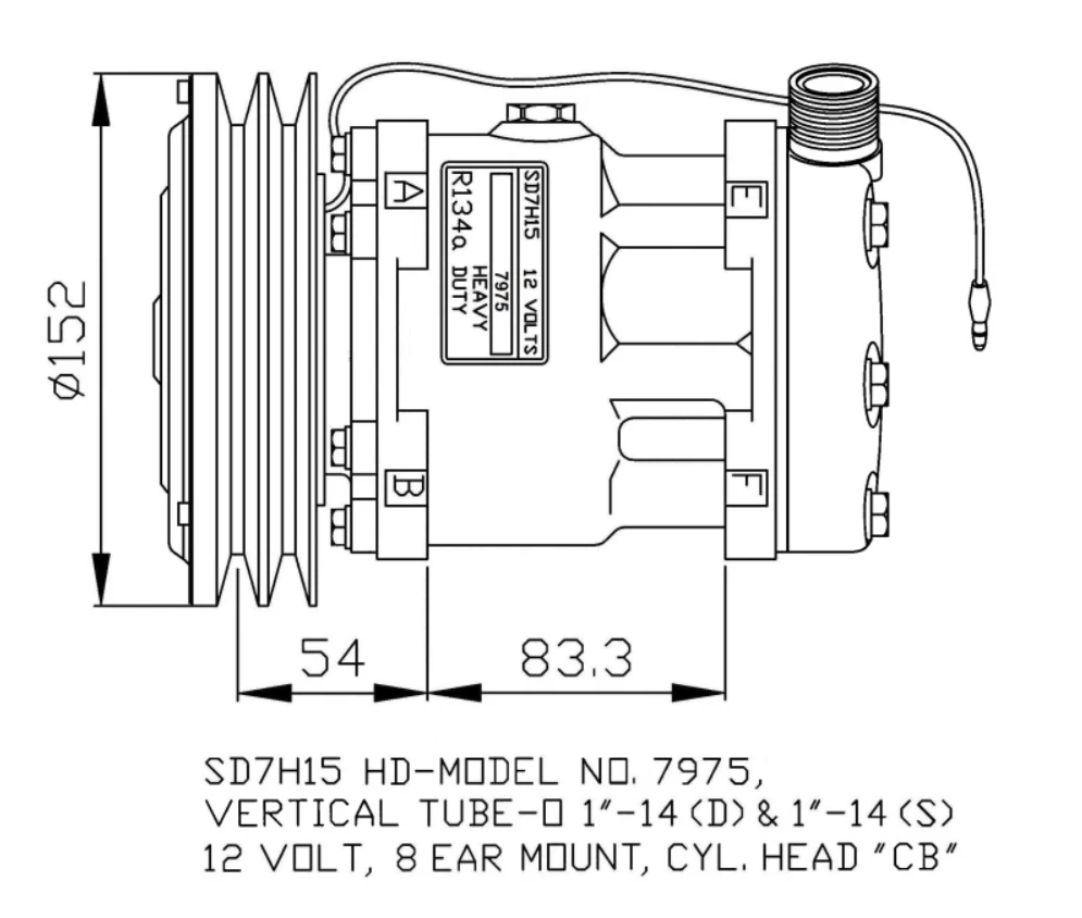 Compresor aer conditionat Claas OE Sanden SD7H15 2GA 6259940