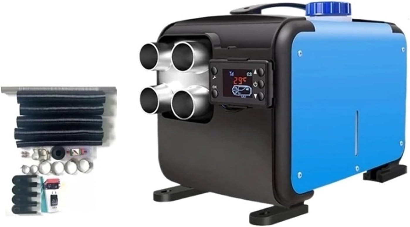 Incalzitor diesel portabil 8kw alimentare 12 24 220V albastru carcasa aluminiu