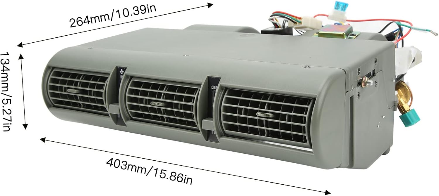 Evaporator universal 5 kw 12V cu panou comanda ventilatie si termostat electronic