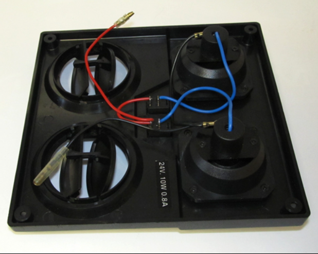 Panou ventilatie negru 24V 76mm