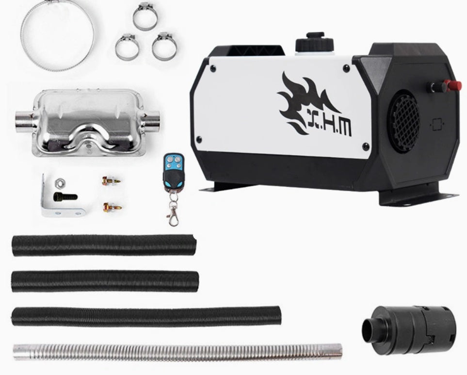 Incalzitor diesel portabil 8kw alimentare 12 24 220V alb/negru